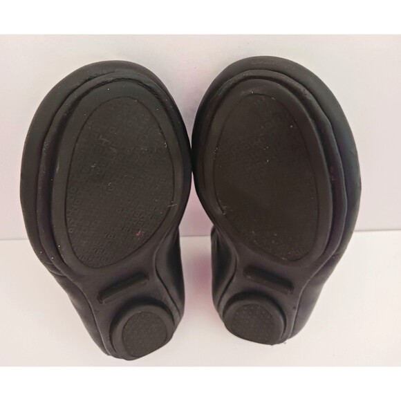 Tory Burch Minnie Ballet Flat Blk Leather Gold Logo Flexible Sole 8.5M - Picture 9 of 10